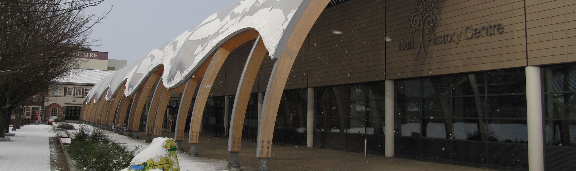 Hull History Centre in the snow