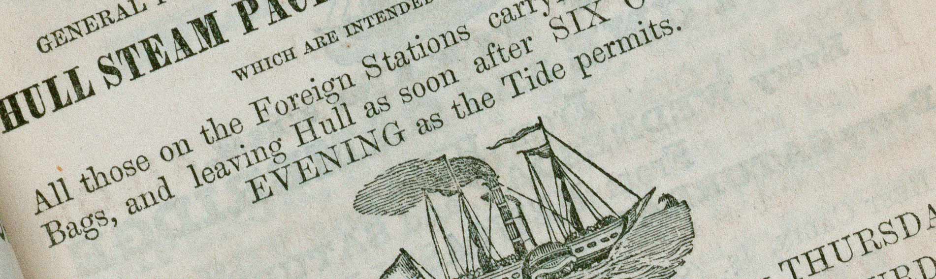 Detail from Hull Directory 1851 Steam Packet