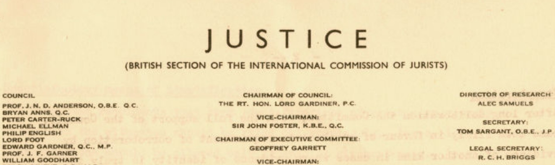 Justice Letterhead (ref U DJU/1/7)